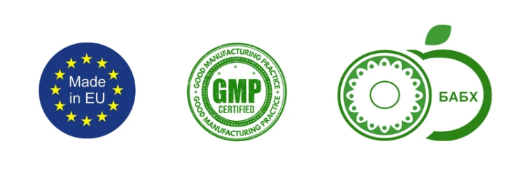 Made in EU, GMP Certified, БАБХ